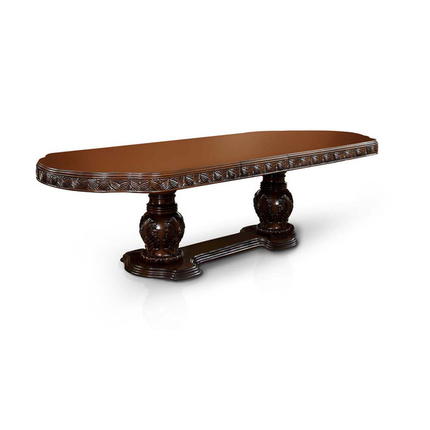 Furniture of America IDF-3186CH-T Beau Traditional 2-Extension Leaves Dining Table in Cherry