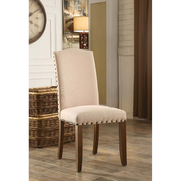 Furniture of America IDF-3538SC Felicia Transitional Nailhead Trim Side Chairs (Set of 2)