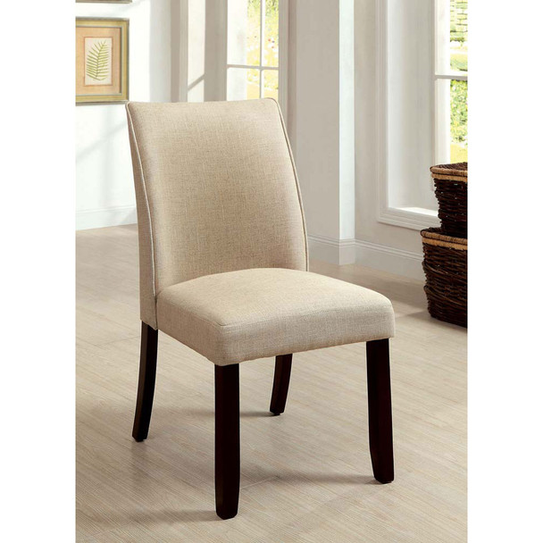 Furniture of America IDF-3556SC Riverside Contemporary Upholstered Side Chairs (Set of 2)