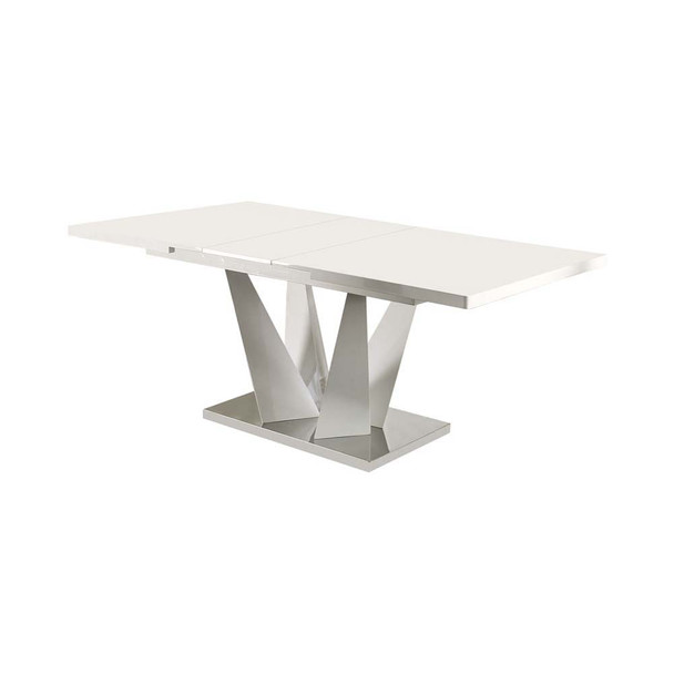 Furniture of America IDF-3742T Soholi Contemporary Dining Table with 14" Leaf