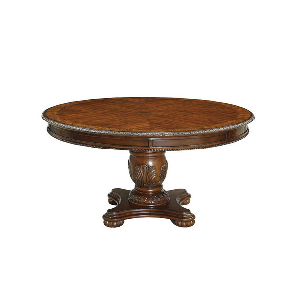 Furniture of America IDF-3845CH-RT Napa Traditional Round Pedestal Dining Table