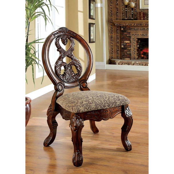 Furniture of America IDF-3845CH-SC Napa Traditional Padded Side Chairs (Set of 2)