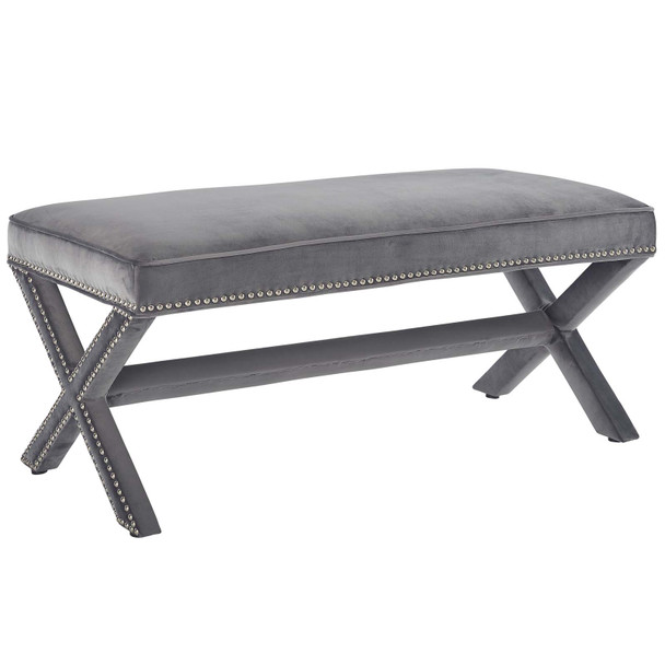 Modway Rivet Performance Velvet Bench Gray EEI-3067-GRY