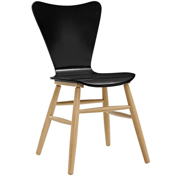 Modway Cascade Wood Dining Chair Black EEI-2672-BLK