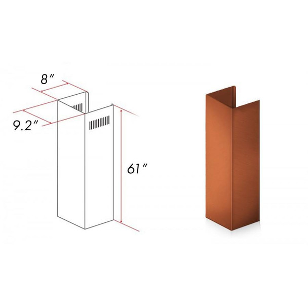 ZLINE 61 in. Extended Chimney and Crown (8KBC-E)