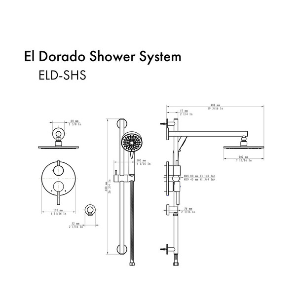 ZLINE ELD-SHS-CH El Dorado Shower System in Chrome