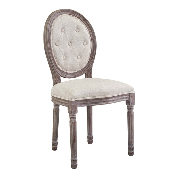 Modway Arise Vintage French Upholstered Fabric Dining Side Chair Beige EEI-2795-BEI