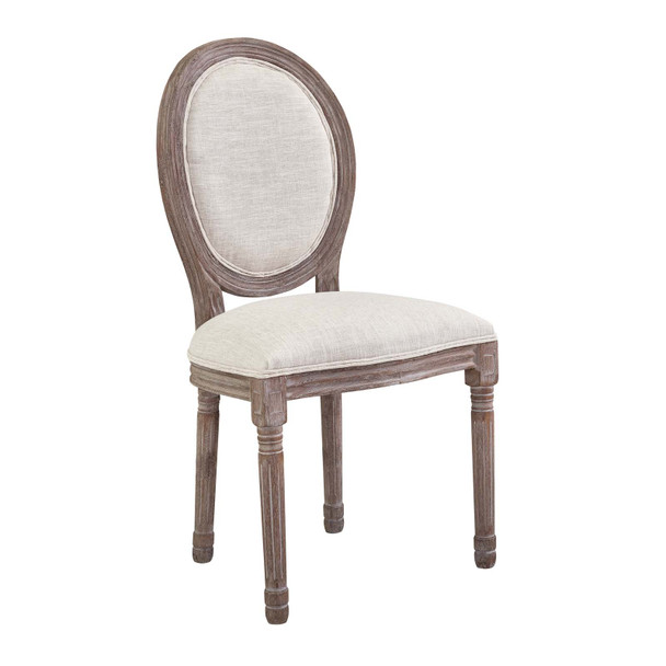 Modway Emanate Vintage French Upholstered Fabric Dining Side Chair Beige EEI-2821-BEI