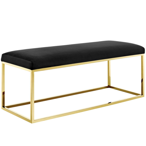 Modway Anticipate Fabric Bench Gold Black EEI-2851-GLD-BLK