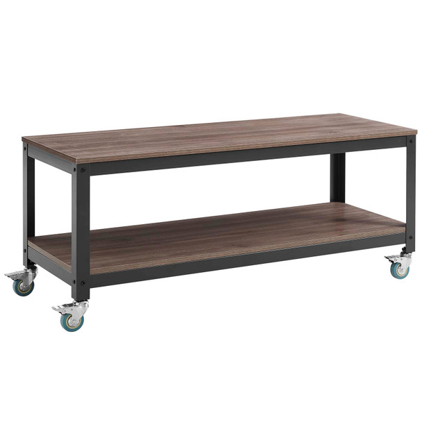 Modway Vivify Tiered Serving or TV Stand Gray Walnut EEI-2855-GRY-WAL