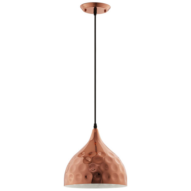 Modway Dimple 11" Bell-Shaped Rose Gold Pendant Light EEI-2904