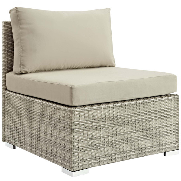 Modway Repose Sunbrella® Fabric Outdoor Patio Armless Chair EEI-2959-LGR-BEI Light Gray Beige