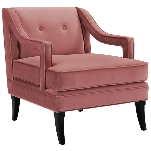 Modway Concur Button Tufted Performance Velvet Armchair EEI-2996-DUS Dusty Rose