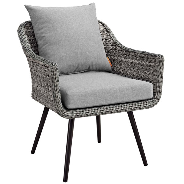 Modway Endeavor Outdoor Patio Wicker Rattan Armchair EEI-3023-GRY-GRY Gray Gray