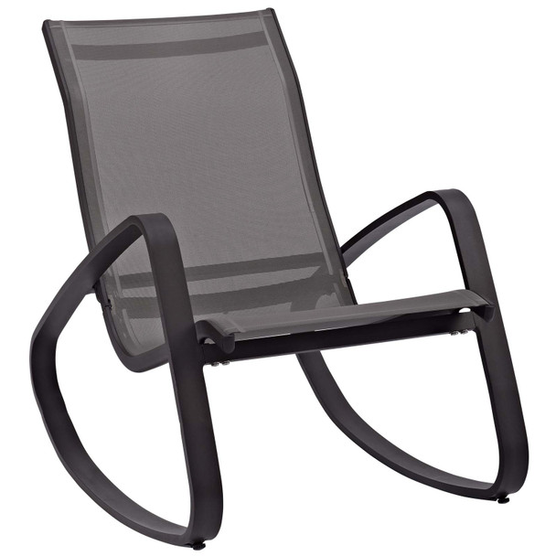 Modway Traveler Rocking Outdoor Patio Mesh Sling Lounge Chair EEI-3027-BLK-BLK Black Black