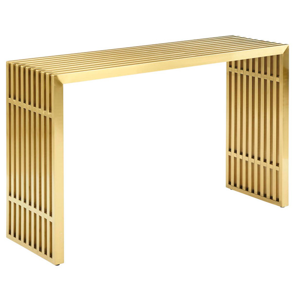 Modway Gridiron Stainless Steel Console Table EEI-3036-GLD Gold