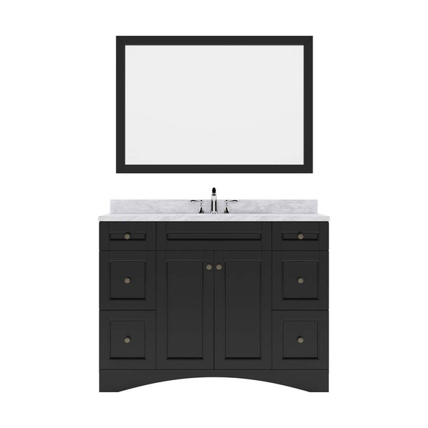 Virtu USA ES-32048-WMSQ-ES Elise 48" Single Bath Vanity in Espresso with Marble Top and Square Sink with Mirror