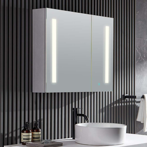 ANZZI Ether 28" x 32" Frameless Led Mirror Bathroom Cabinet - BA-LMDFVCB007AL