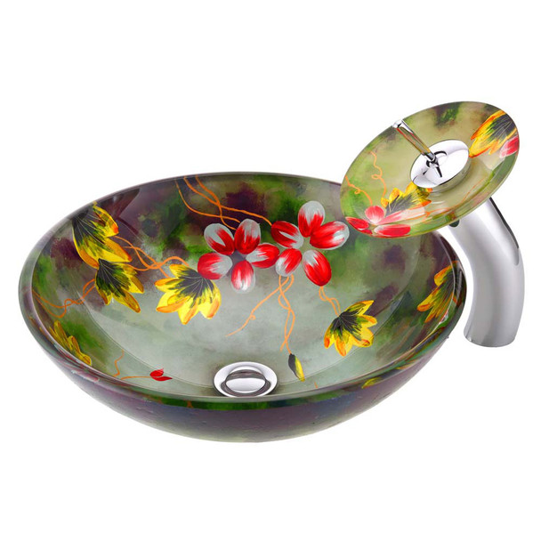 ANZZI Impasto Series Vessel Sink In Hand Painted Mural - LS-AZ217