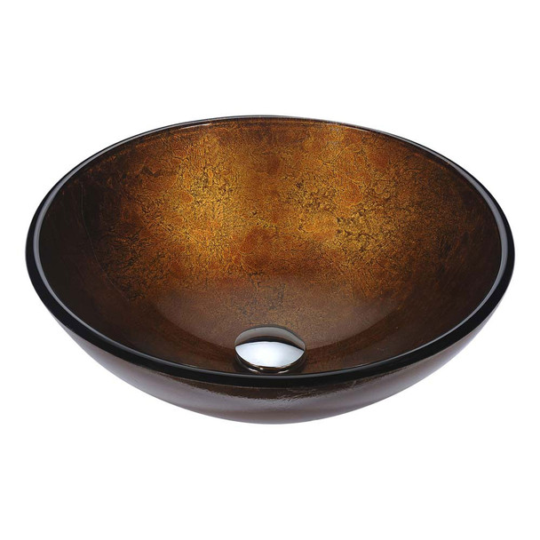 ANZZI Gardena Series Deco-Glass Vessel Sink In Amber Gold - LS-AZ8225