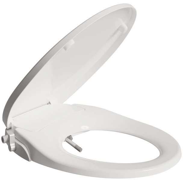 ANZZI Troy Series Non-Electric Bidet Seat For Toilets In White with Dual Nozzle -  Built-In Side Lever and Soft Close