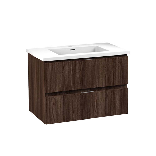 ANZZI Conques 30 In W x 20 In H x 18 In D Bath Vanity In Dark Brown with Cultured Marble Vanity Top In White with White Basin - VT-CT30-DB