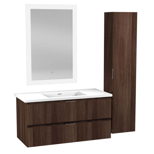 ANZZI 39" W x 20" H x 18" D Bath Vanity Set In Dark Brown with Vanity Top In White with White Basin And Mirror - VT-MR3SCCT39-DB