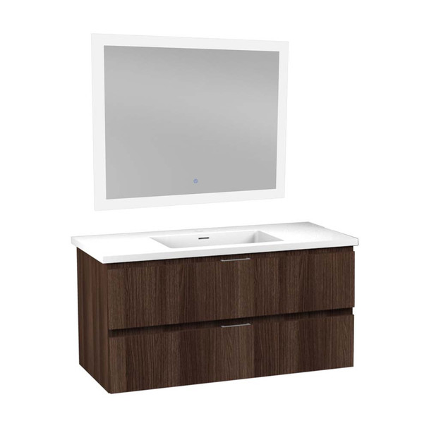 ANZZI 39 In W x 20 In H x 18 In D Bath Vanity In Dark Brown with Cultured Marble Vanity Top In White with White Basin & Mirror - VT-MRCT39-DB