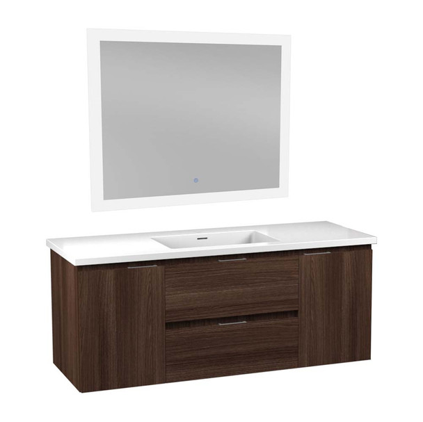 ANZZI 48 In W x 20 In H x 18 In D Bath Vanity In Dark Brown with Cultured Marble Vanity Top In White with White Basin & Mirror - VT-MRCT48-DB