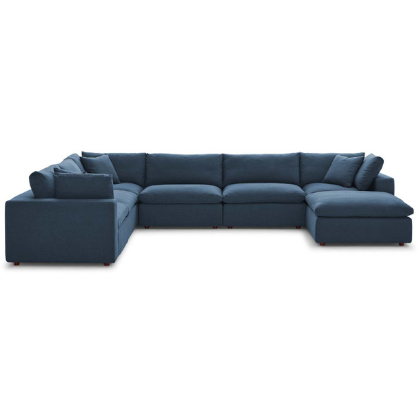 Modway Commix Down Filled Overstuffed 7 Piece Sectional Sofa Set EEI-3364-AZU Azure