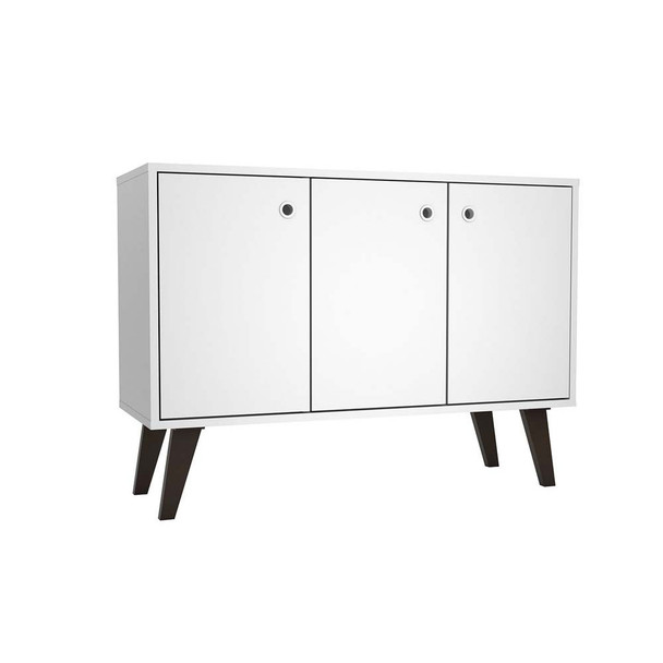 Manhattan Comfort 155AMC200 Mid-Century- Modern Bromma 35.43" Sideboard 2.0 with 3 Shelves in White