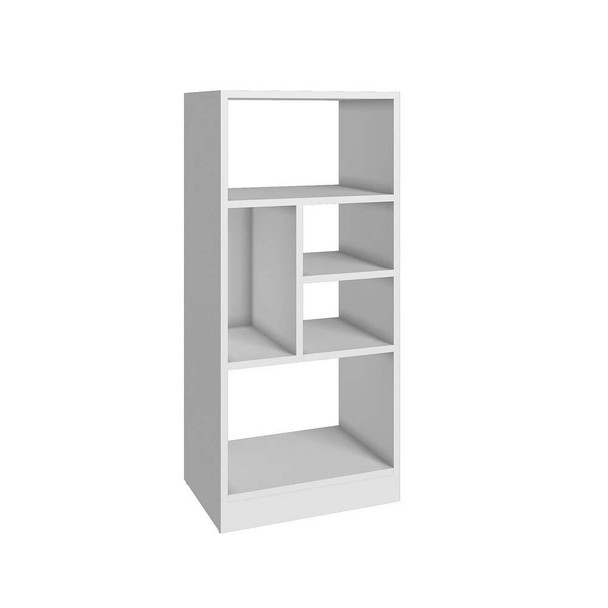 Manhattan Comfort 24AMC6 Valenca Bookcase 2.0 with 5 shelves in White