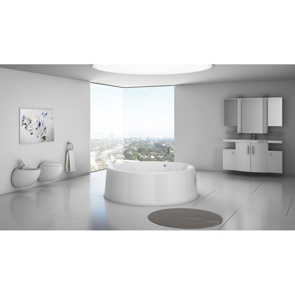 Malibu Addis Round Combination Whirlpool and Massaging Air Jet Bathtub, 60-Inch by 60-Inch by 21-Inch