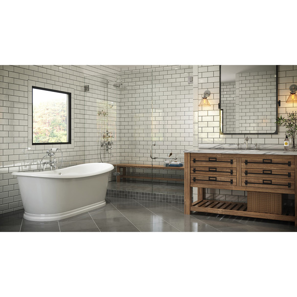 Malibu Blanca Oval Soaking Bathtub, 71-Inch by 31-Inch by 26-Inch, White