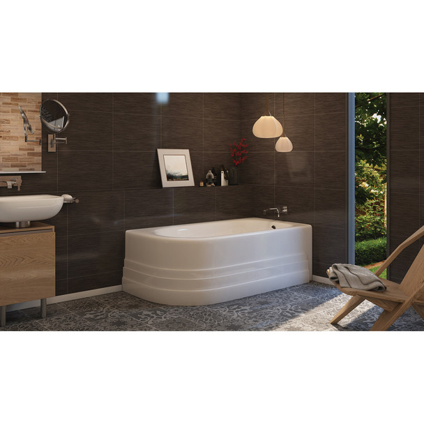 Malibu Broad LH Rectangle Combination Whirlpool and Massaging Air Jet Bathtub, 66-Inch by 32-Inch by 21-Inch