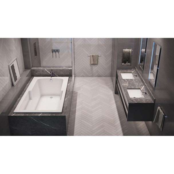 Malibu Coronado Rectangle Soaking Bathtub, 60-Inch by 36-Inch by 22-Inch