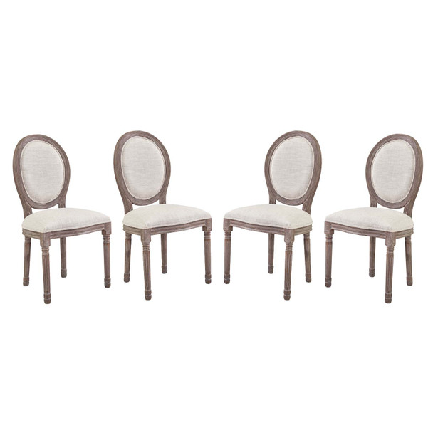 Modway Emanate Dining Side Chair Upholstered Fabric Set of 4 EEI-3468-BEI Beige