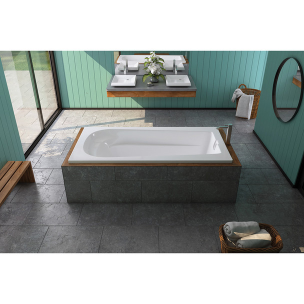 Malibu Fairfield Rectangle Combination Whirlpool and Massaging Air Jet Bathtub, 66-Inch by 34-Inch by 22-Inch