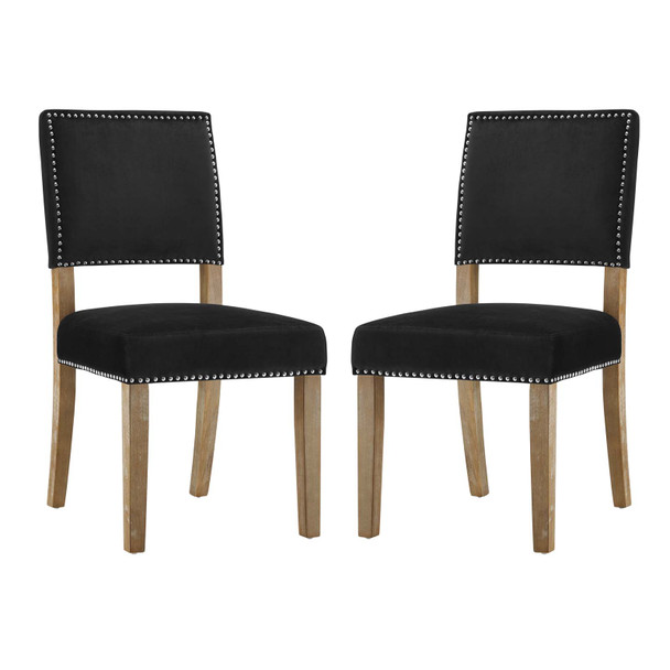 Modway Oblige Dining Chair Wood Set of 2 EEI-3477-BLK Black