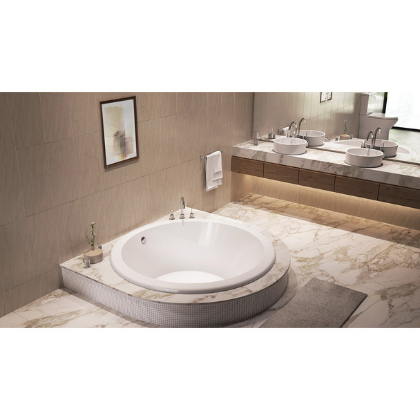 Malibu Morro Round Combination Whirlpool and Massaging Air Jet Bathtub, 69-Inch by 69-Inch by 19-Inch