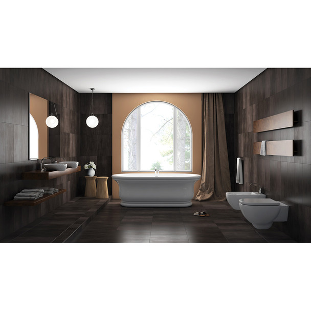 Malibu Monterey Oval Soaking Bathtub, 72-Inch by 34-Inch by 24-Inch