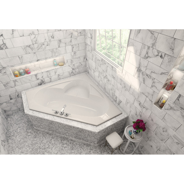 Malibu Puka Triangle Combination Whirlpool and Massaging Air Jet Bathtub, 59-Inch by 59-Inch by 19-Inch