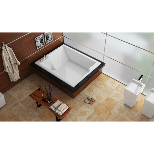 Malibu Pismo Rectangle Soaking Bathtub, 72-Inch by 60-Inch by 22-Inch