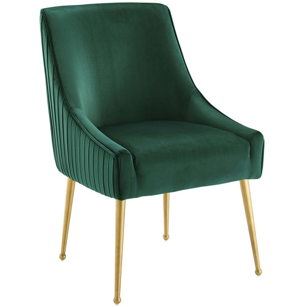 Modway Discern Pleated Back Upholstered Performance Velvet Dining Chair EEI-3509-GRN Green