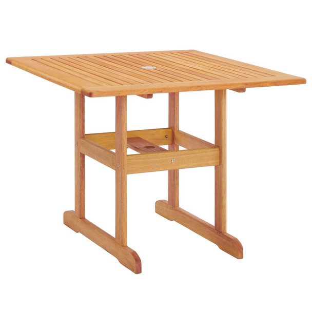 Modway Hatteras 36" Square Outdoor Patio Eucalyptus Wood Dining Table EEI-3674-NAT Natural