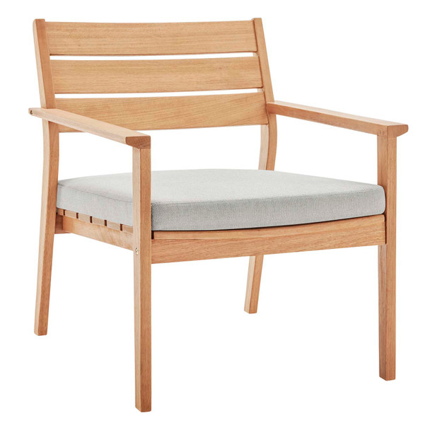 Modway Breton Outdoor Patio Ash Wood Armchair EEI-3713-NAT-TAU Natural Taupe