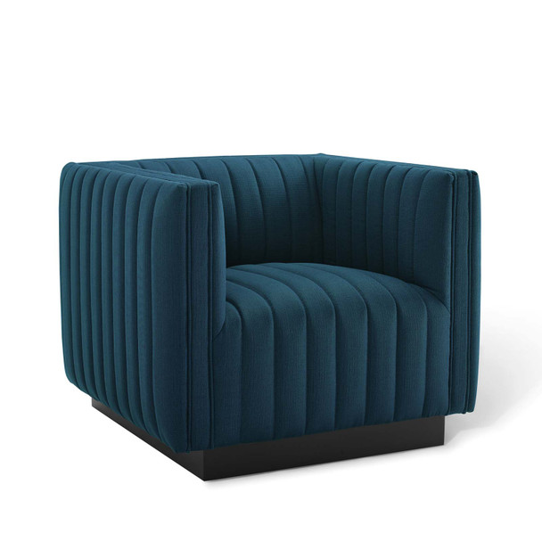 Modway Conjure Tufted Upholstered Fabric Armchair EEI-3927-AZU Azure