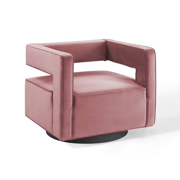 Modway Booth Performance Velvet Swivel Armchair EEI-3948-DUS Dusty Rose