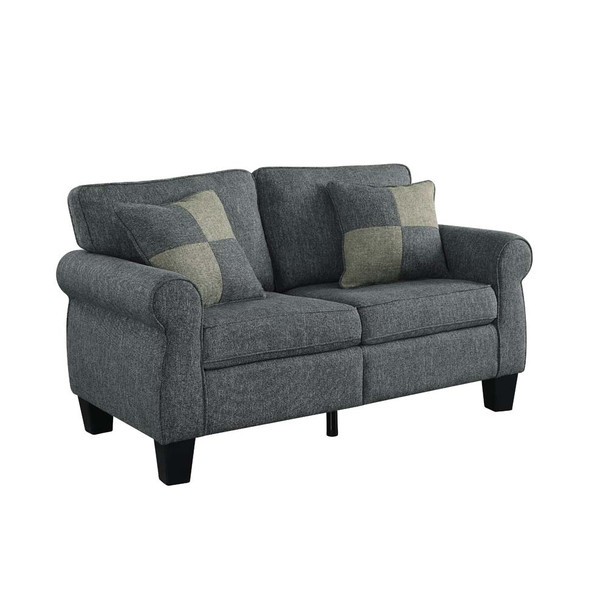 Furniture of America IDF-6328GY-LV Trino Transitional Upholstered Loveseat