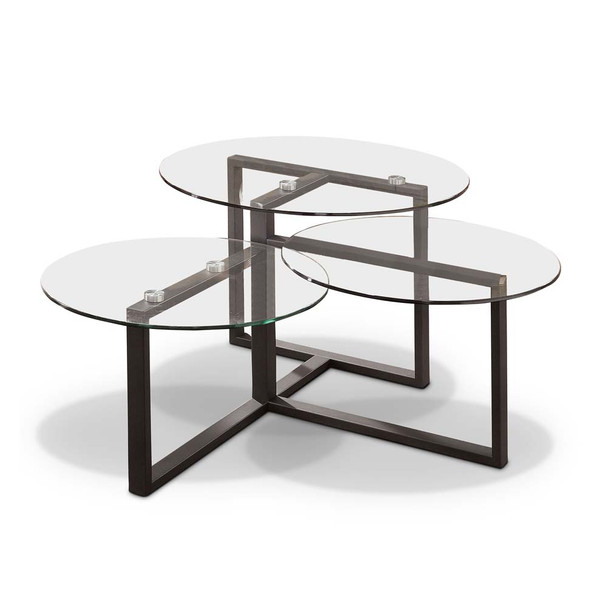 Furniture of America IDF-4352C-N Muria Glass Top Coffee Table